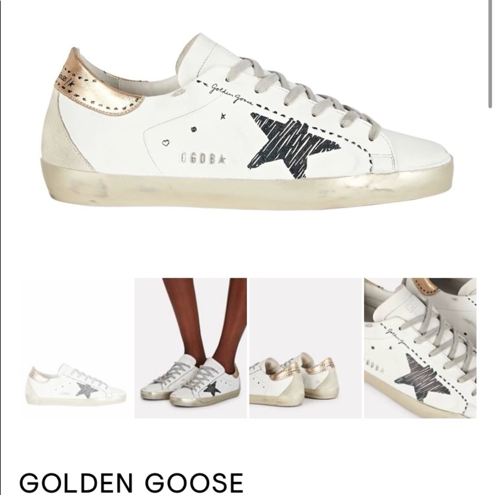 Golden goose superstar leather low top sneakers